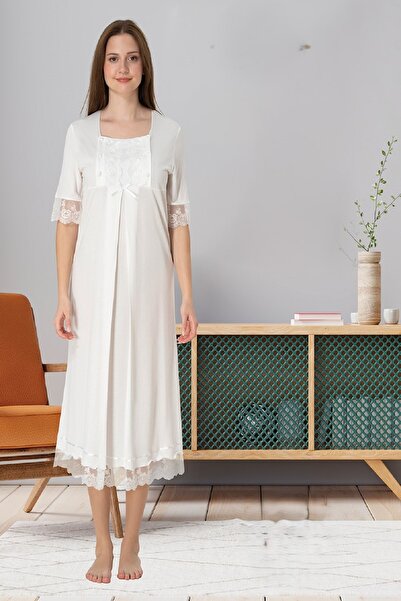 Puerpera Effortt ثوب نوم للأمهات الحوامل مزين بالدانتيل 6033