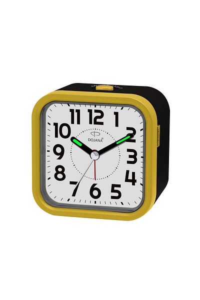 dojana Table analog alarm black gold white snooze Light