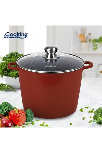 Heinner aluminum pot 8.2 L with ceramic coating with glass lid interior ceramic