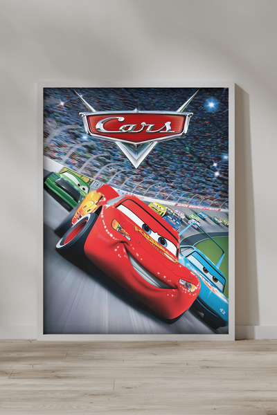 FGHGF Şimşek McQueen Arabalar 001 Çerçevesiz Poster & Duvar Tablosu