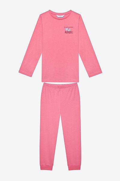 Penti Rosafarbenes 2-teiliges mehrfarbiges Pyjama-Set für Mädchen