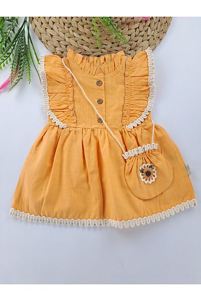 Butik Girl / Baby Summer Linen Dress with Bag Eid Dress Premium Quality