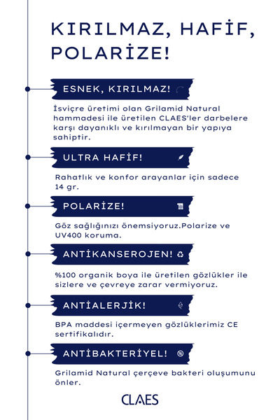 CLAES Alcorcon Brown Polarize Unisex Güneş Gözlüğü