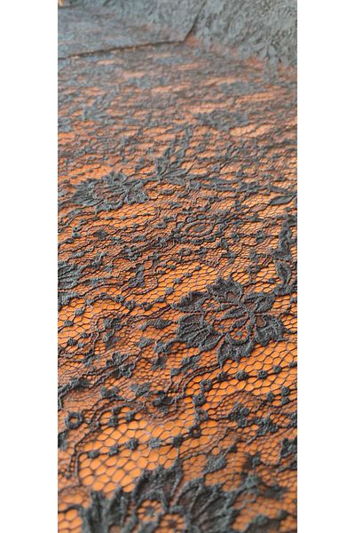 River Fabrics Soft Embossed Nylon Lace Black