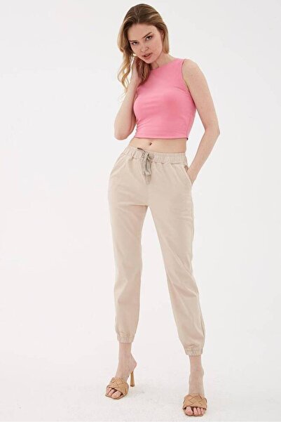 Fashion Friends Γυναικείο παντελόνι Fashion Friends με λάστιχο στη μέση και τα μπατζάκια 25Y0009K1