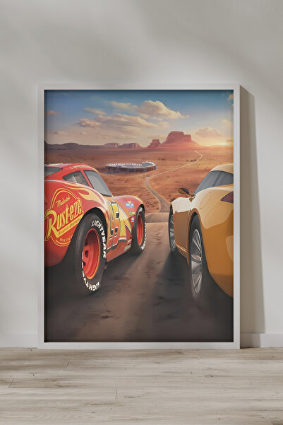 Şimşek McQueen Arabalar 005 Çerçevesiz Poster & Duvar Tablosu