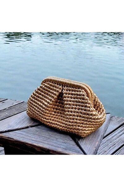 comfychic metalic deri görünümlü özel iple üretilmiş tamamı el işçiliğiyle öz...