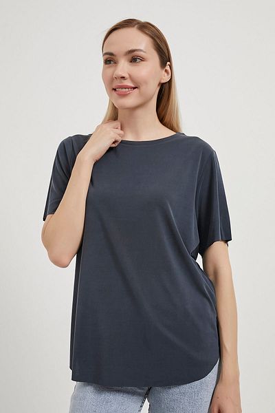 Arma Life Γυναικείο μπλουζάκι Crew Neck Modal Casual Μαύρο Basic