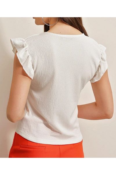 duygu dilsiz Women's V-Neck Knitted Blouse