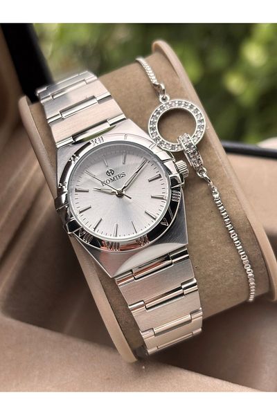 Homies Original Steel Women Wrist Watch Waterproof Silver Color Gift Bangle Hmsf411