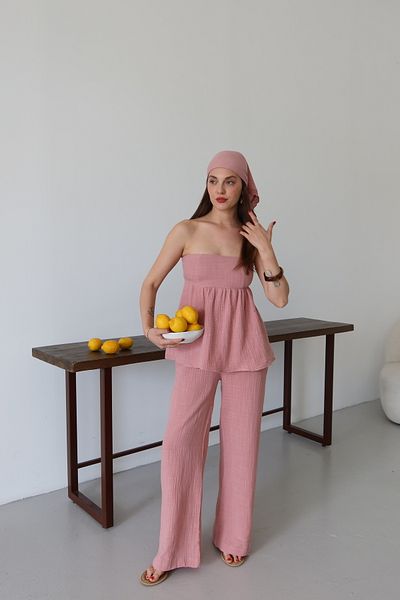 Laluvia Pink Bandana 100% Cotton Muslin Set - 30377