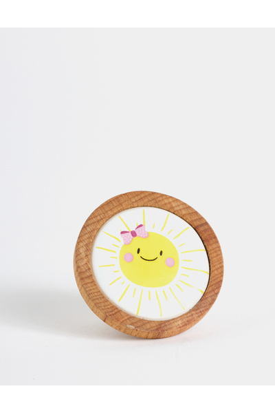 Maisonord Sun Patterned Porcelain and Wooden Single Child Handle