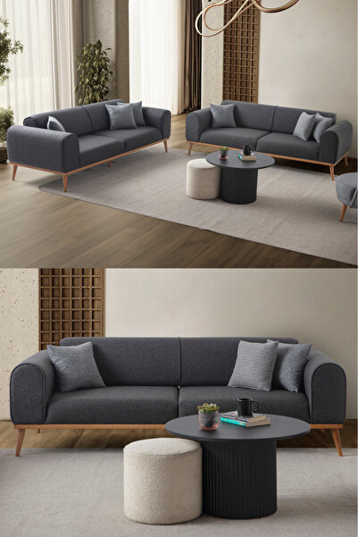 Haliloğlu Paris 3+3 Koltuk Takımı Antrasit