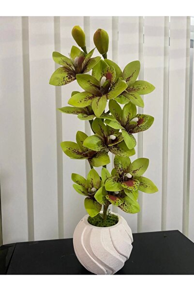 florasepeti زهرة أوركيد صناعية في إناء خرساني: 42 سم