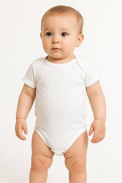 Fuar Baby بدلة أطفال مكونة من 4 قطع من القطن 100% بأكمام قصيرة وياقة على شكل ظرف