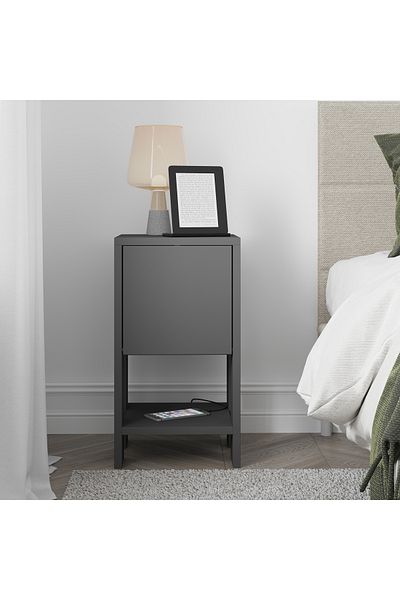 Mourah Home Ema Modern Nightstand with Storage - Multi-Functional Side Table for Bedroom & Living Room