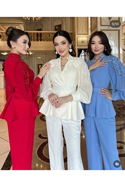 guller tekstil KADIN şık şifon dantel kolu takım