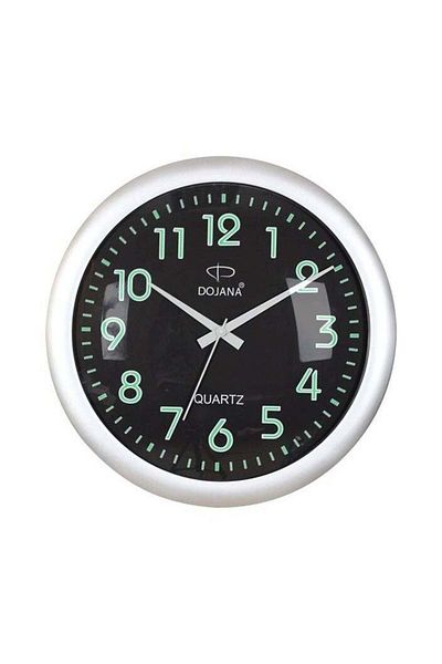 dojana Analog Wall Clock Radium Figure Silver Black