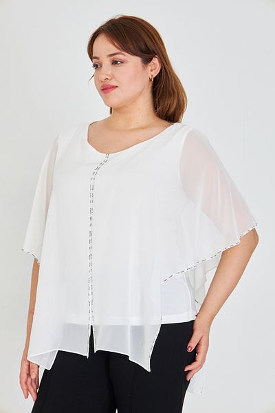 UNIQUE LADY Large Size Chiffon Blouse for Invitation and Daily Use