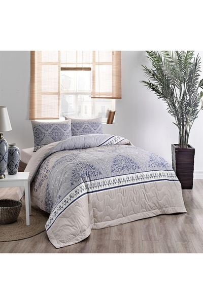 Taç Kapitoneli Nevresim Takımı Talia Gül Kurusu Çift Kişilik