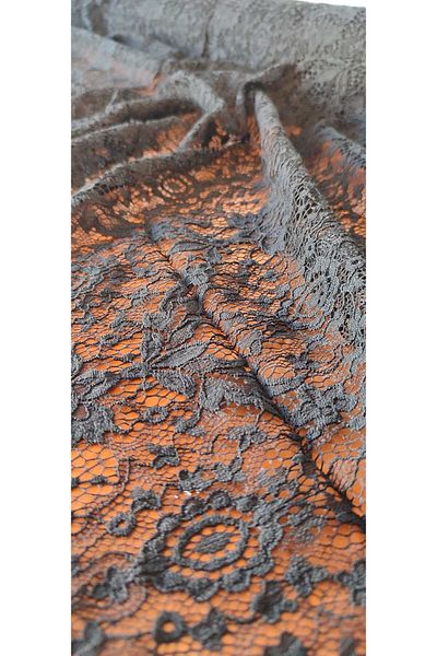 River Fabrics Soft Embossed Nylon Lace Black
