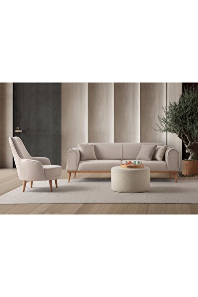 EDSY HOME Rebull 3+1 Koltuk Takımı Sütlü Kahve