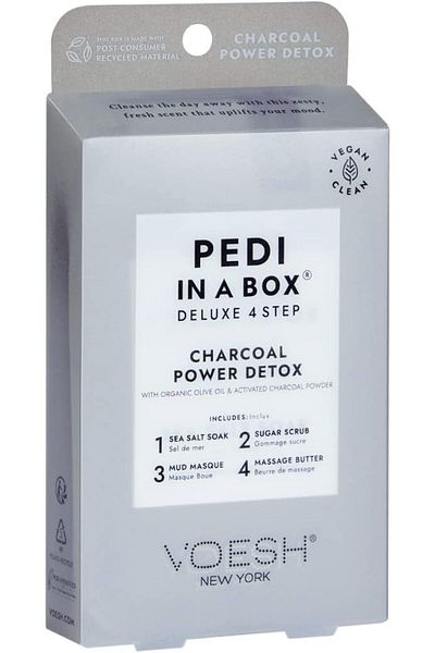 Voesh Pedi in a Box Deluxe 4 Step Pedicure Set Carbon