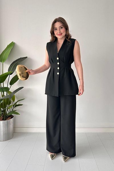 MaziButik Vest Suit with Handles Black
