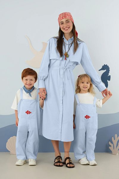 Mioma Kids Embroidered Jumpsuit Blue