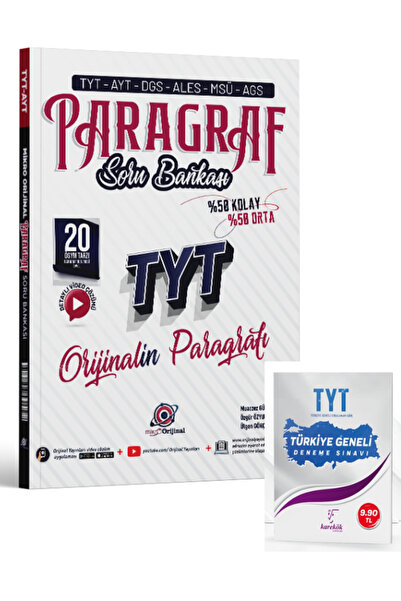 Orijinal Yayınları Orijinal TYT MSÜ KPSS ALES DGS AGS Paragraf Mikro Soru Ban...