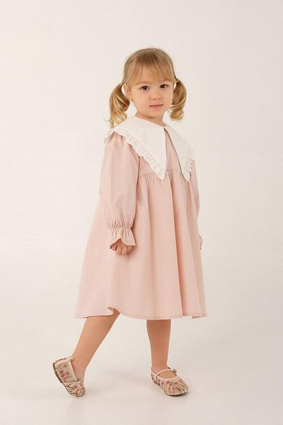 Mioma Kids Ruffled Collar Dress Dusty Pink