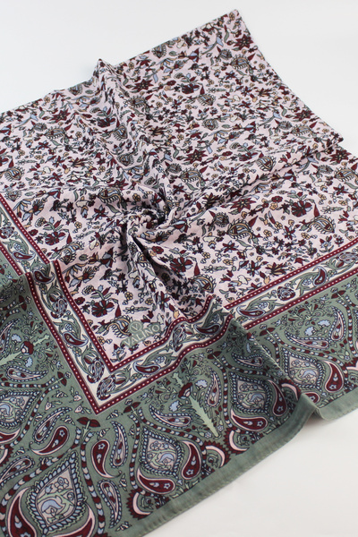 Valino 120x120 Βαμβακερό κασκόλ με έθνικ σχέδιο - Çağla