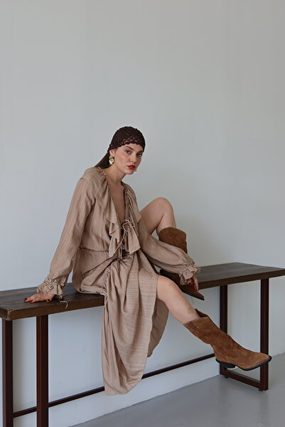 Laluvia Φόρεμα Toulon με λεπτομέρεια με βολάν με βιζόν - 204126