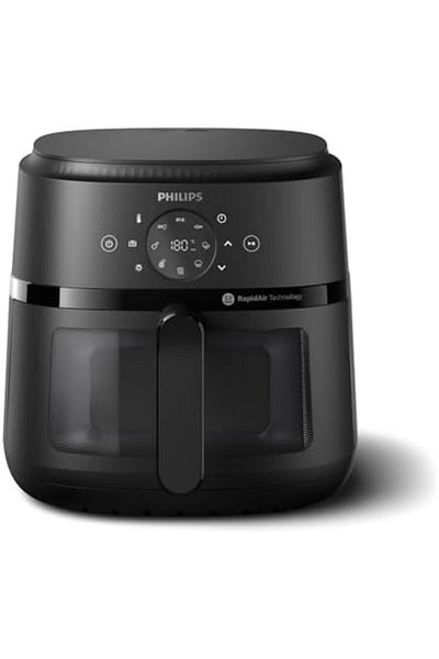 Philips مقلاة هوائية XL-6.2L، 1700 وات، نافذة شفافة، 13 طريقة للطهي، 9 وظائف، أسود - NA230/00
