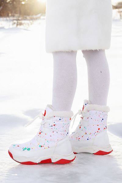 Kiko Kids Κοριτσίστικες μπότες χιονιού με κορδόνια από μπαμπού