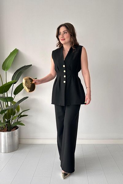 MaziButik Vest Suit with Handles Black