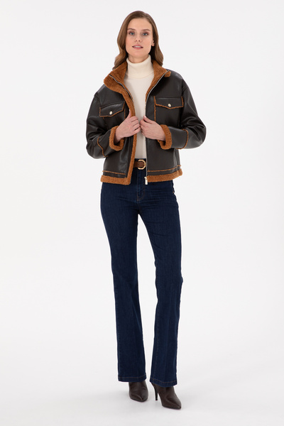 U.S. Polo Assn. Women's Brown Leather Jacket 50297229-400