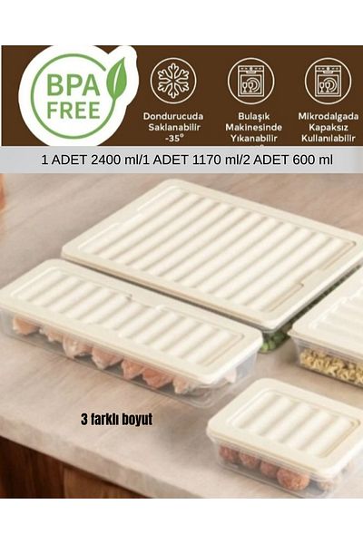 VİZYON Refrigerator Organizer Set Refrigerator Storage Container Diffuse Compatible Organizer Storage Container