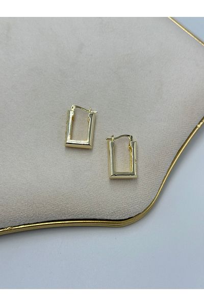 MyladyAccessoriess Star Zircon Stone Detail Square Cut Hoop Earrings