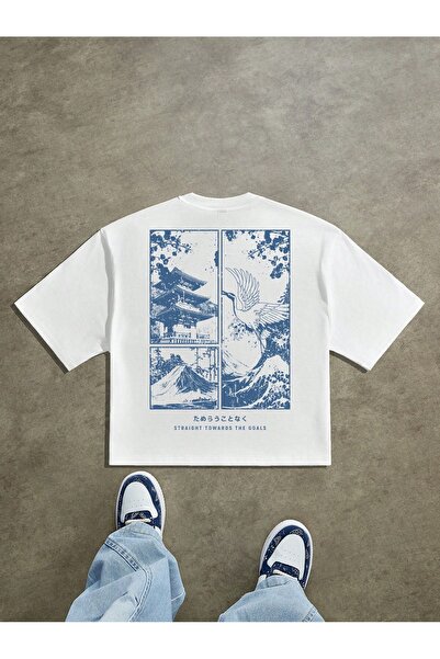 Jose Clothing Tricou imprimat cu mânecă scurtă cu croială supradimensionată