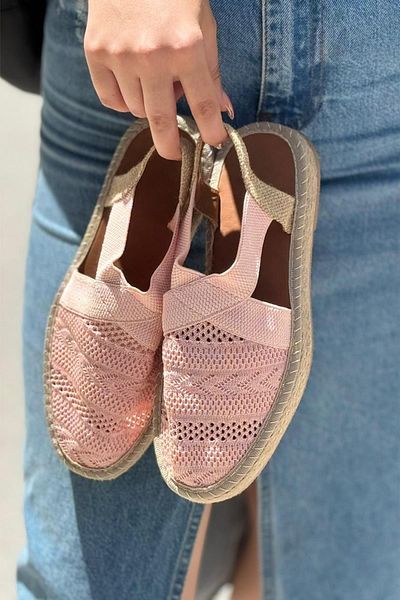 Oksit Femia Women's Knitwear Sandals - Closed Front, Strappy and Straw Look