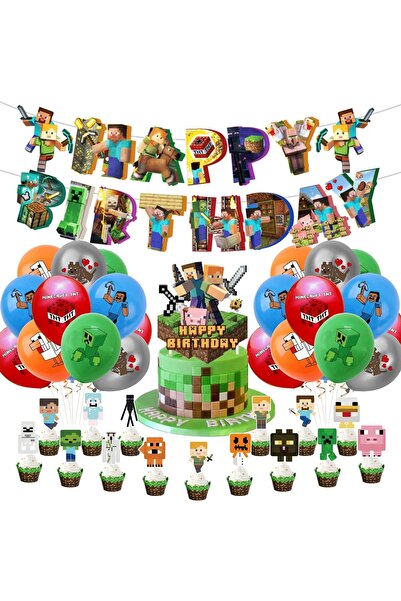 EvrikaUnity Set 20 baloane copii, Minecraft Aventura, EvrikaUnity®, Petrecere...