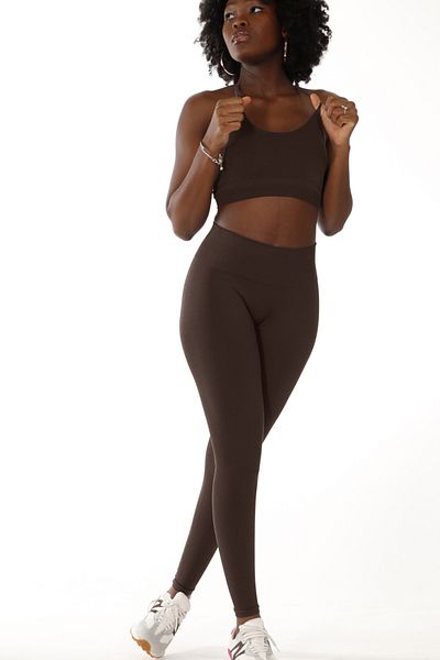 quitaly Leggings Virtus Push Up fără sudură/fără cusături maro