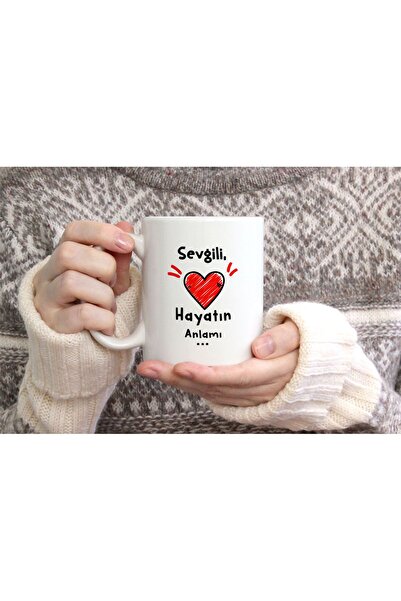 hediyenebak Dear Heart the Meaning of Life Special Design Printed Ceramic Coffee Tea Cup