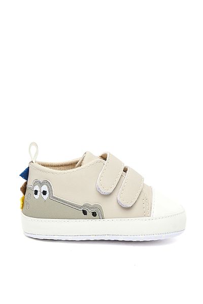 R&B Gray Color Block Velcro Strap Booties for boys