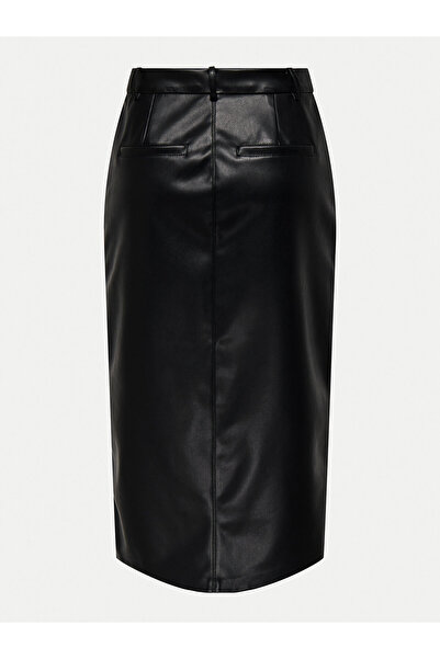 ONLY Fustă din imitație de piele pentru femei 15322539 Negru