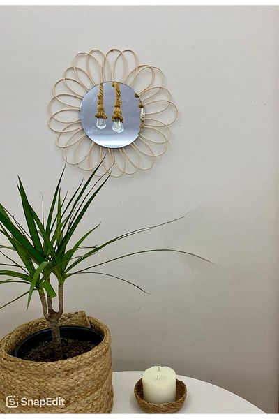 kattuna Natural Rattan Bamboo Daisy Mirror Wall Decor Single