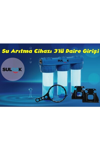 SULOOK Bina-Şebeke-Daire Giriş Su Arıtma Cihazı 3'lü 10 Inch(Boş)