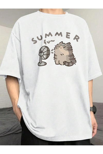 Jose Clothing Tricou imprimat cu mânecă scurtă cu croială supradimensionată