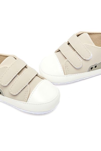R&B Gray Color Block Velcro Strap Booties for boys